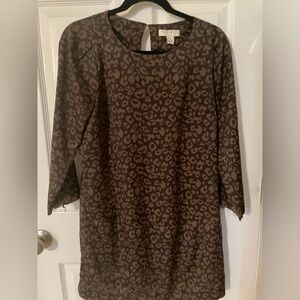 Brown leopard print dress